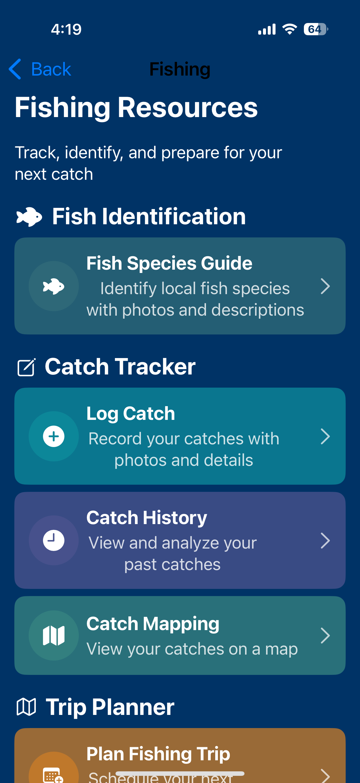 Catch mapping - map your fishing spots